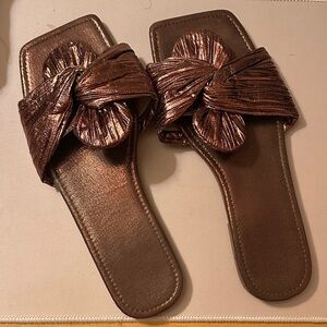 Elegant Bronze Women's Slide Sandals